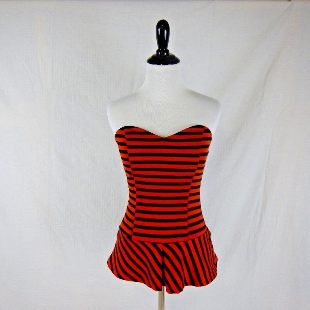 About Stylez Strapless Peplum Shirt Size S
